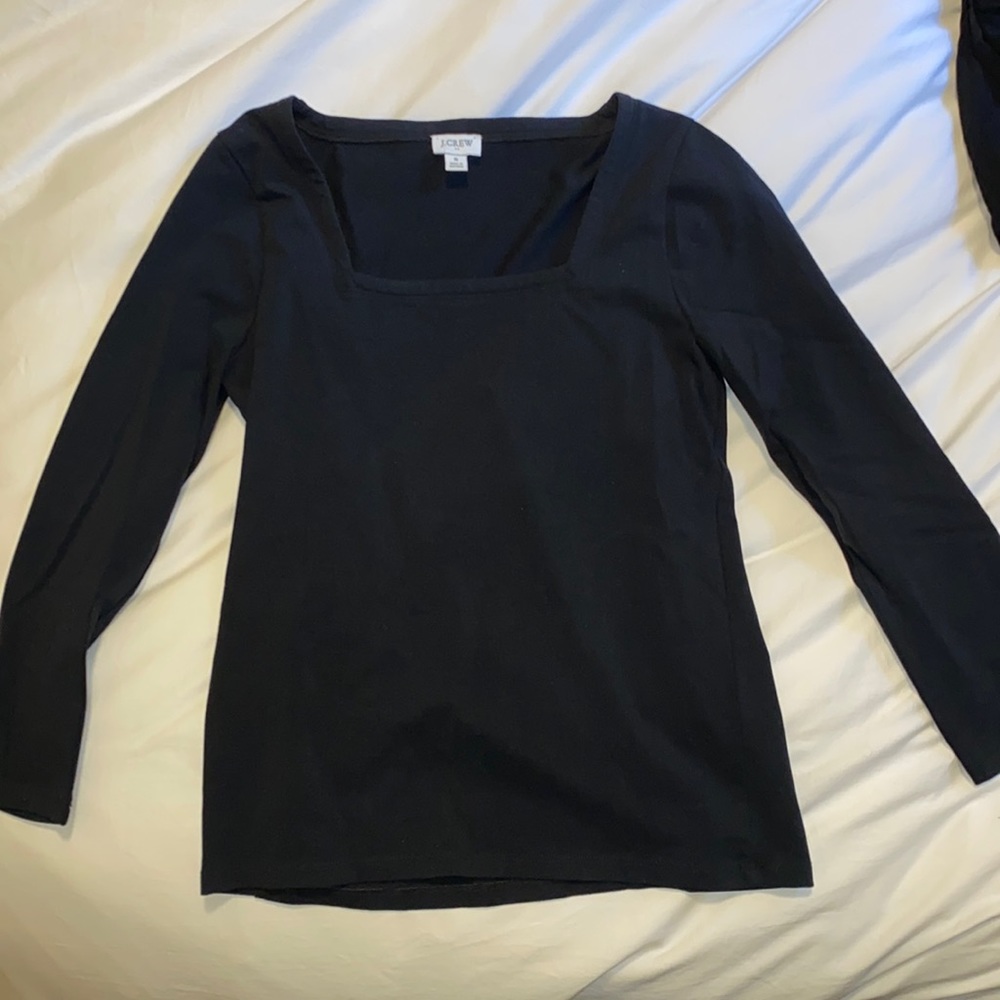 Black, square neck JCREW top